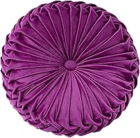 Vista 17 de HLOVME Cojín Decorativo Throw Pillow para Sofá de Calabaza 3D Redondo de Terciopelo para Sofá Cama Silla Suelo 15"X15", Púrpura Claro