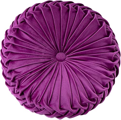 Miniatura 17 de HLOVME Cojín Decorativo Throw Pillow para Sofá de Calabaza 3D Redondo de Terciopelo para Sofá Cama Silla Suelo 15"X15", Púrpura Claro