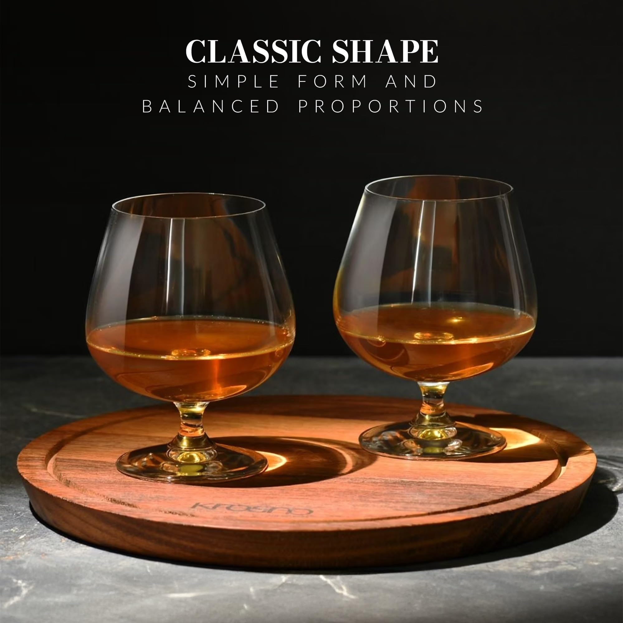 Krosno Brandy - Juego de 6 vasos de coñac, colección Balance, ideales para beber alcohol, vidrio sin plomo, apto para lavavajillas, fabricado en Europa