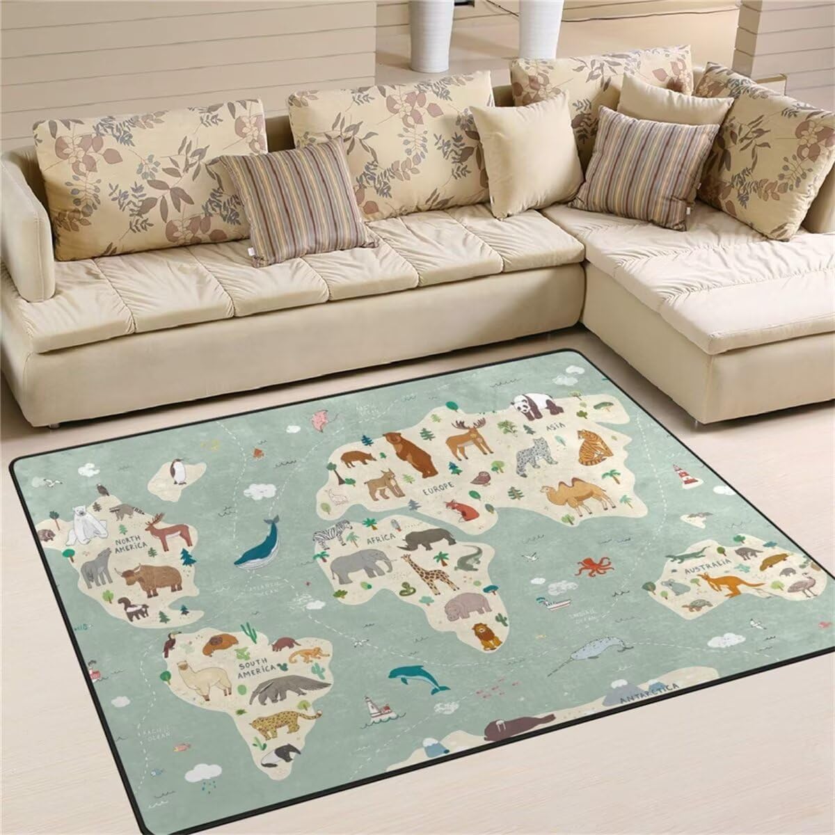 Tapis d'éveil style rétro 70x140cm compact pour gazon extérieur