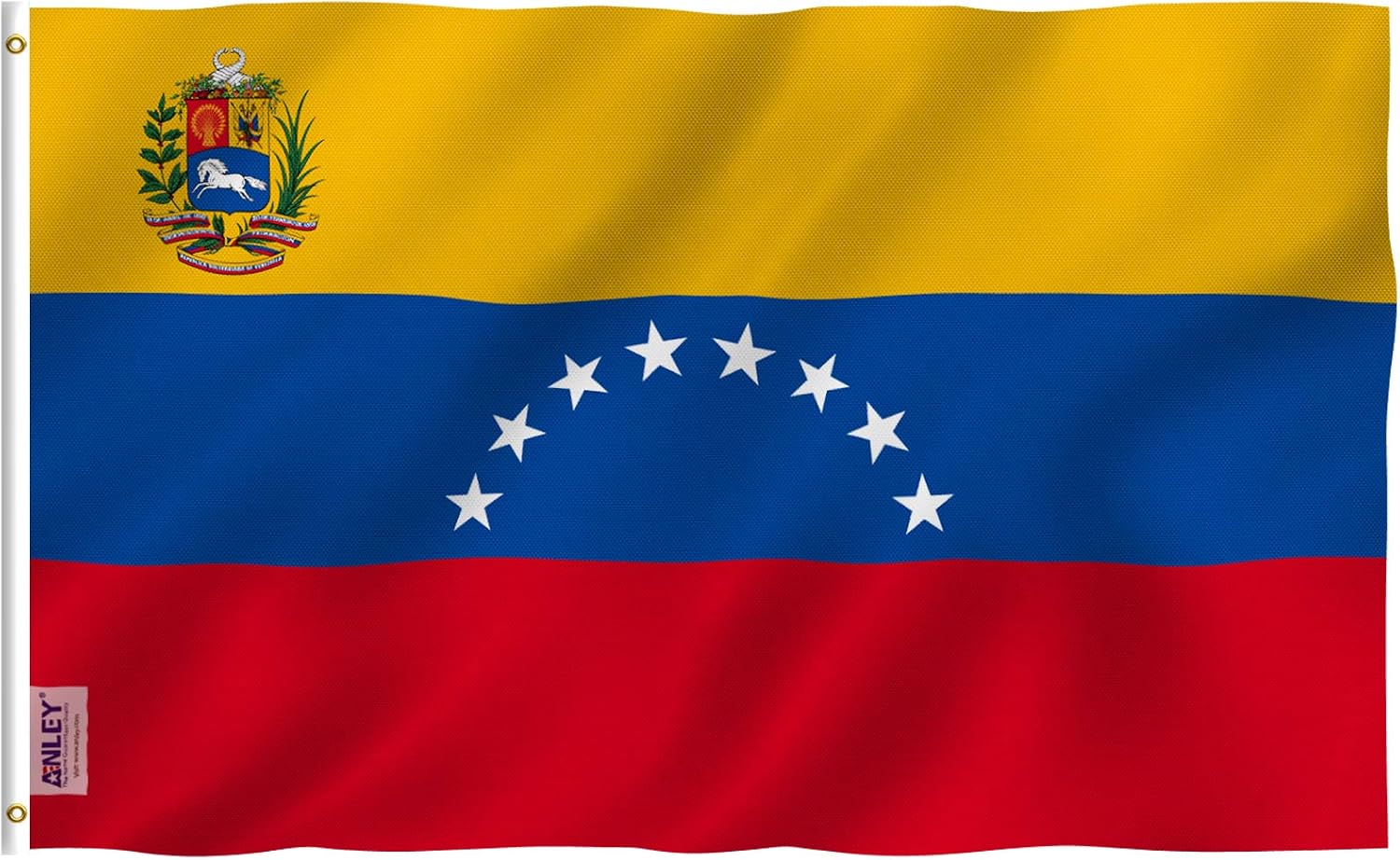 ANLEY Fly Breeze 3x5 Foot Venezuela 8 Stars Flag - Vivid Color and Fade Proof - Canvas Header and Double Stitched - Bolivarian Republic of Venezuela Flags Polyester with Brass Grommets 3 X 5 Ft