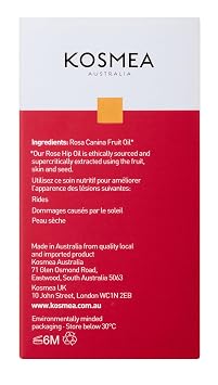 Kosmea Rosehip Oil Anti-Aging Benefits for Face & Body Premium Quality Super-critically Extracted Oil Using The Entire Fruit, Seed & Skin - 0.68 fl oz