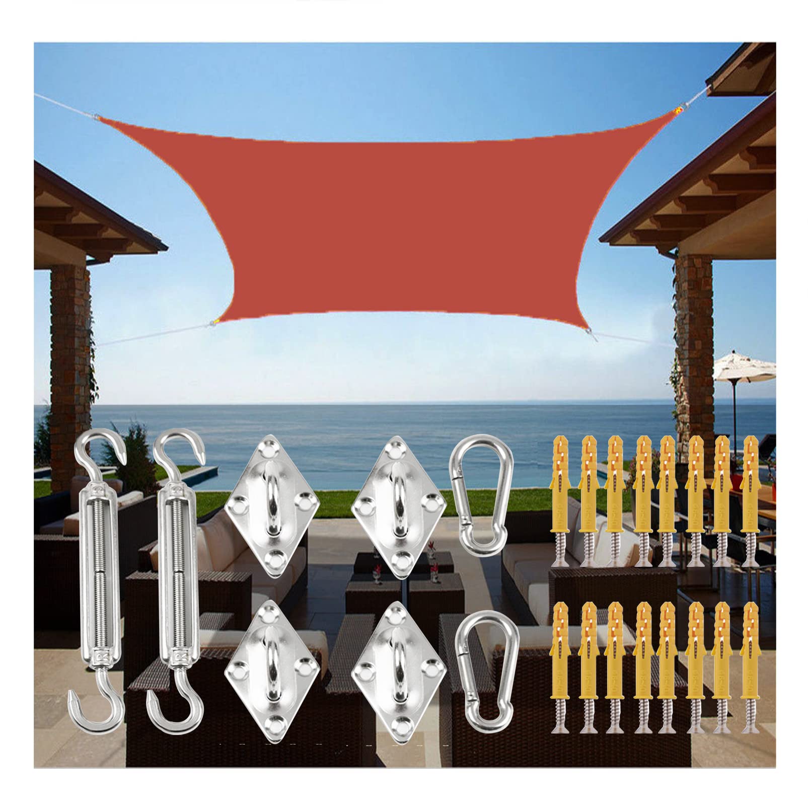 Auvent polyester PES durable de haute qualité pour protection solaire extérieure