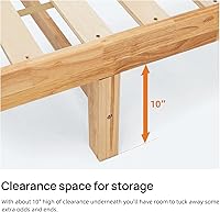 Vista 5 de Marco de cama de madera de goma tamaño Queen con almacenamiento para dormitorio, marco de cama resistente con soporte de listones de madera maciza