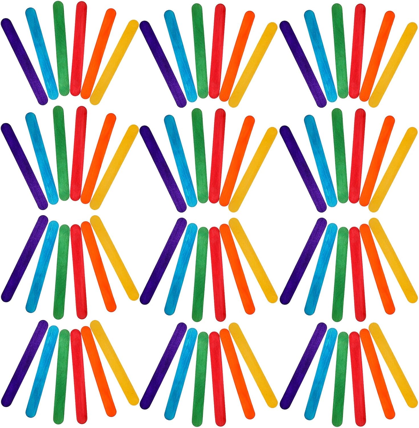 400pcs Colorful Wooden Craft Sticks Jumbo Ice Candy Sticks for DIY Art Supplies School Projects and Party Crafts