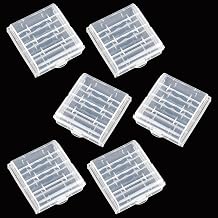 Battery Case, Storage Case, Set of 6, Clear, Compatible with AA and AAA Batteries, Organize Dividers, Storage Case, Convenient Storage, Portable