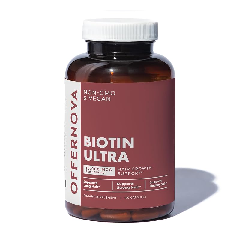 Offernova Suplemento para cabelos, pele e unhas com Biotina 10.000 mcg - 120 tabletes