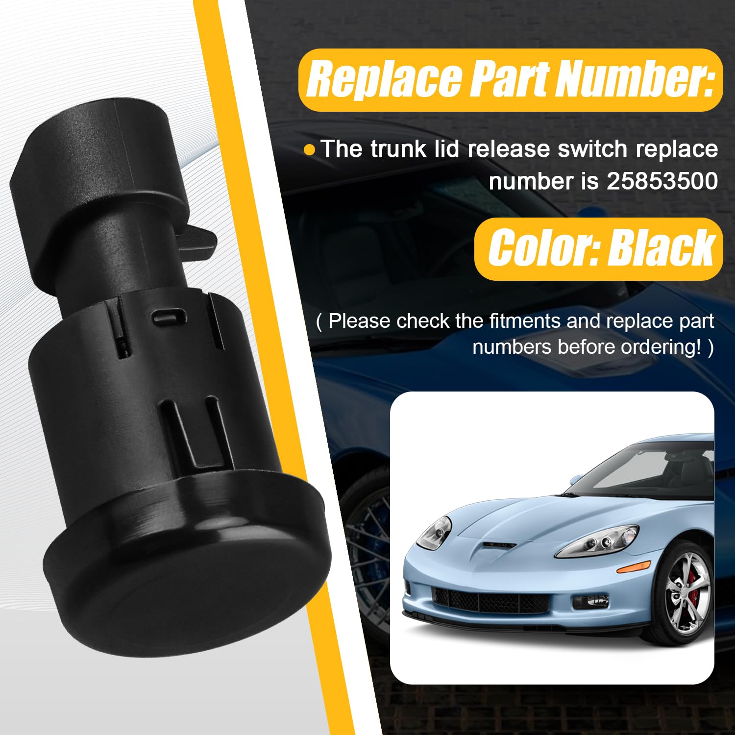 Trunk Lid Release Switch 25853500 Compatible with Chevy Corvette 6.0L 6.2L 7.0L 2005-2013