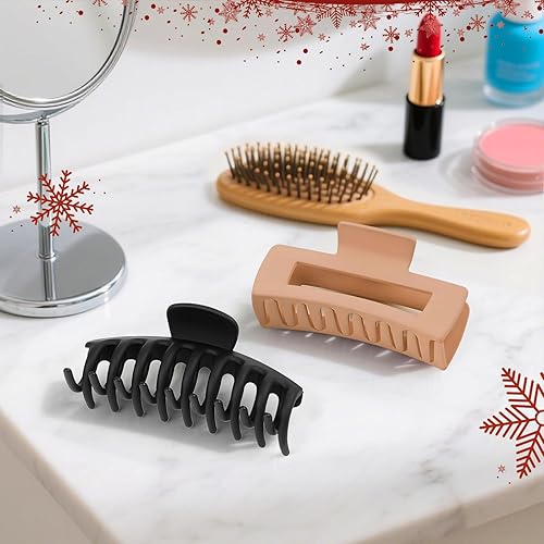 Miniatura 56 de TOCESS Paquete de 8 pinzas grandes para el cabello para mujer, pinzas de garra grandes para cabello fino y rizado, agarre fuerte de los años 90