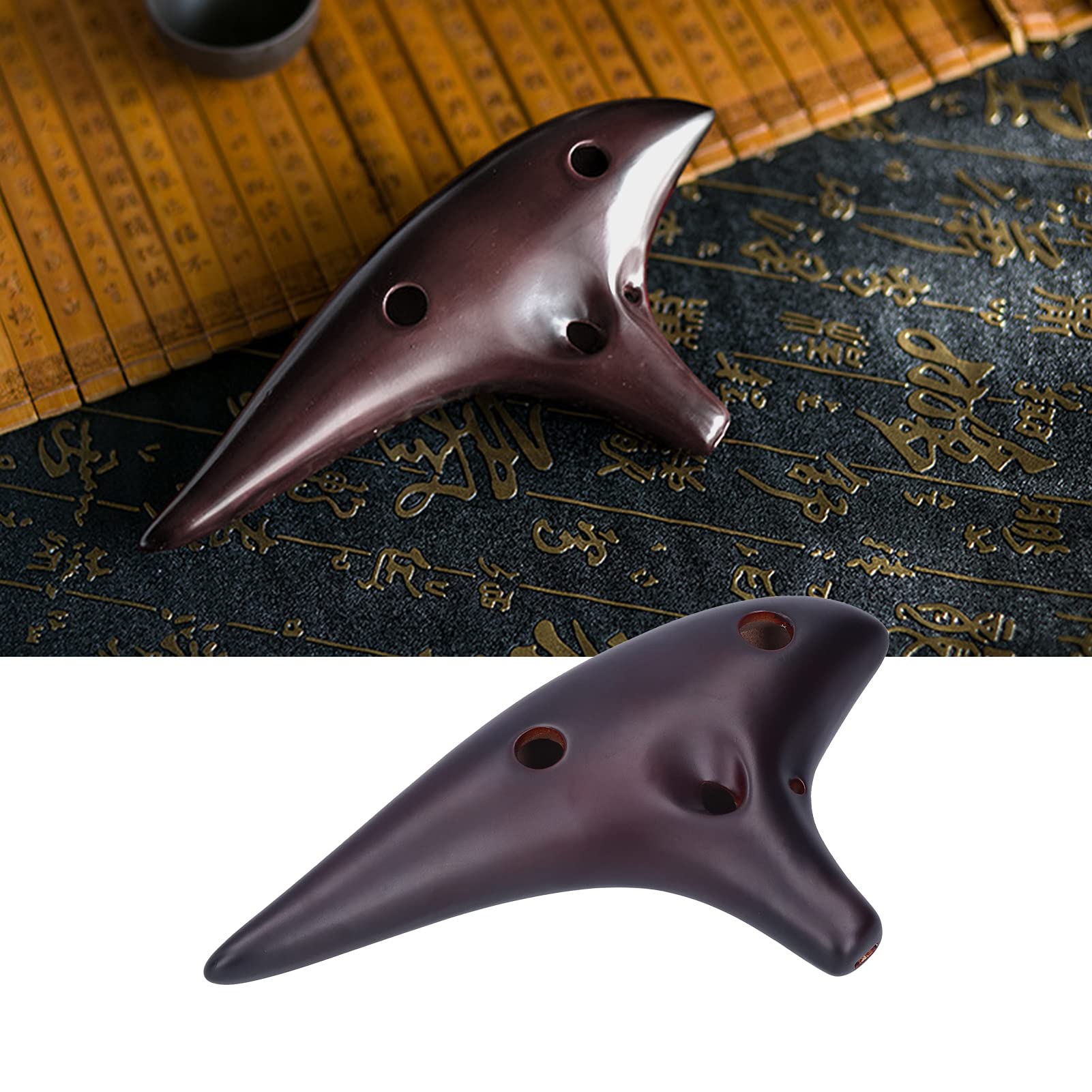 12 trous Alto C Ocarina, Belle Dolomite Ocarina portable pour débutant pour les jeux à l'extérieur