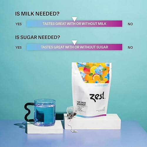 Miniatura 12 de Zest Tea - Té caliente premium de energía, mezcla de alta cafeína natural y saludable sustituto del café negro tradicional, 150 mg de cafeína por