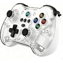 Koiiko Wireless Gaming Controller for ipad/iphone Android/PC/Switch/Streaming on Xbox/PS4, Bluetooth, Pocket Size, Hall Effect Triggers Hall left & right rocker Translucent White