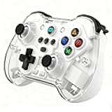 Koiiko Wireless Gaming Controller for ipad/iphone Android/PC/Switch/Streaming on Xbox/PS4, Bluetooth, Pocket Size, Hall Effect Triggers Hall left & right rocker (Translucent White)