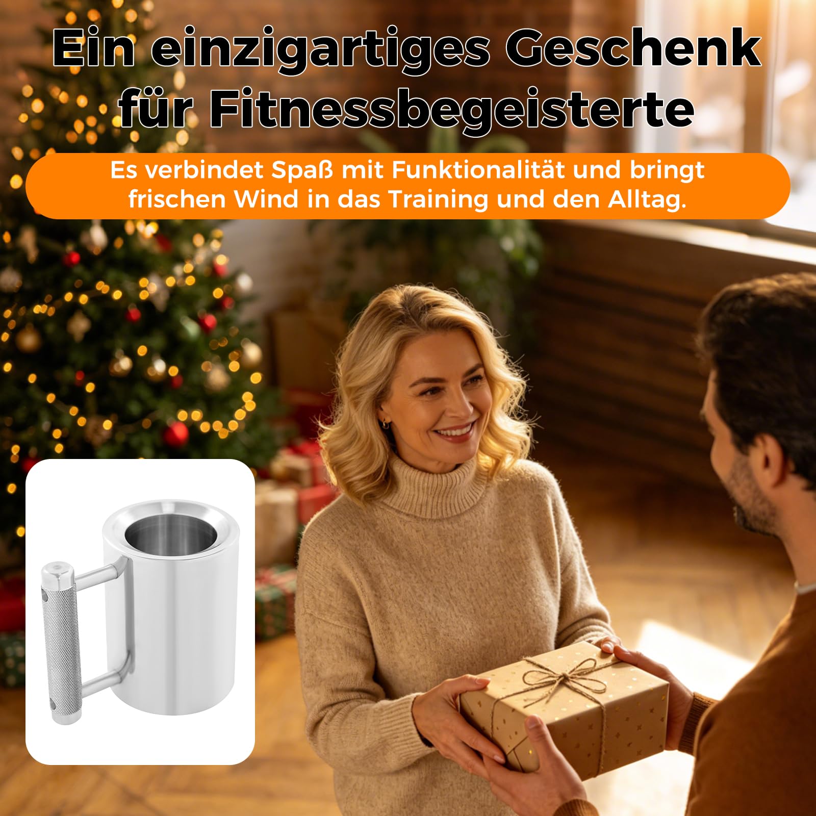8kg Edelstahlbecher 300ml Hantel-Schwerer Beche mit Handle, Kurzhantel-Kaffeetasse Fitness-Trinkflasche für Fitnessstudios, Büros, Wohnzimmer