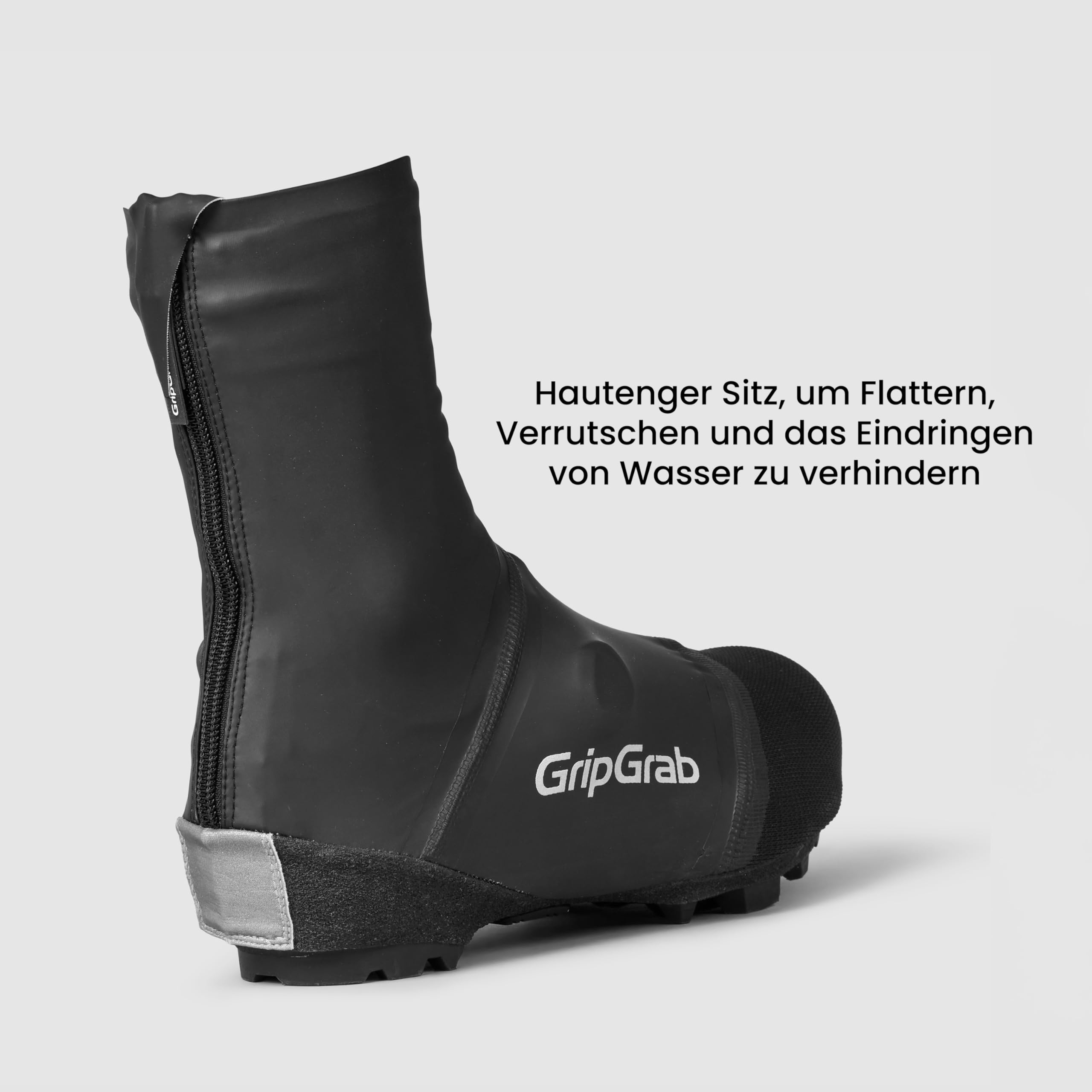 GripGrab PACR wasserdichte Überschuhe Gravel & MTB Schuhüberzieher Aero Fit | Aerodynamischer Second-Skin-Fit, winddicht - für schmale rennorientierte Gravel-Schuhe - Verschleißverstärkungen