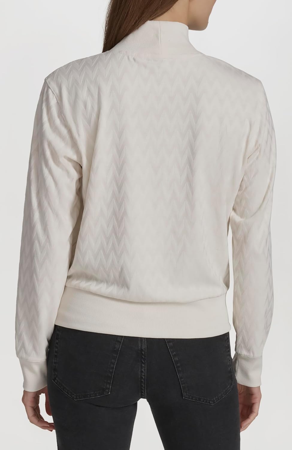 Andrew Marc Womens Knit Jacquard Chevron Shirt - Image 4