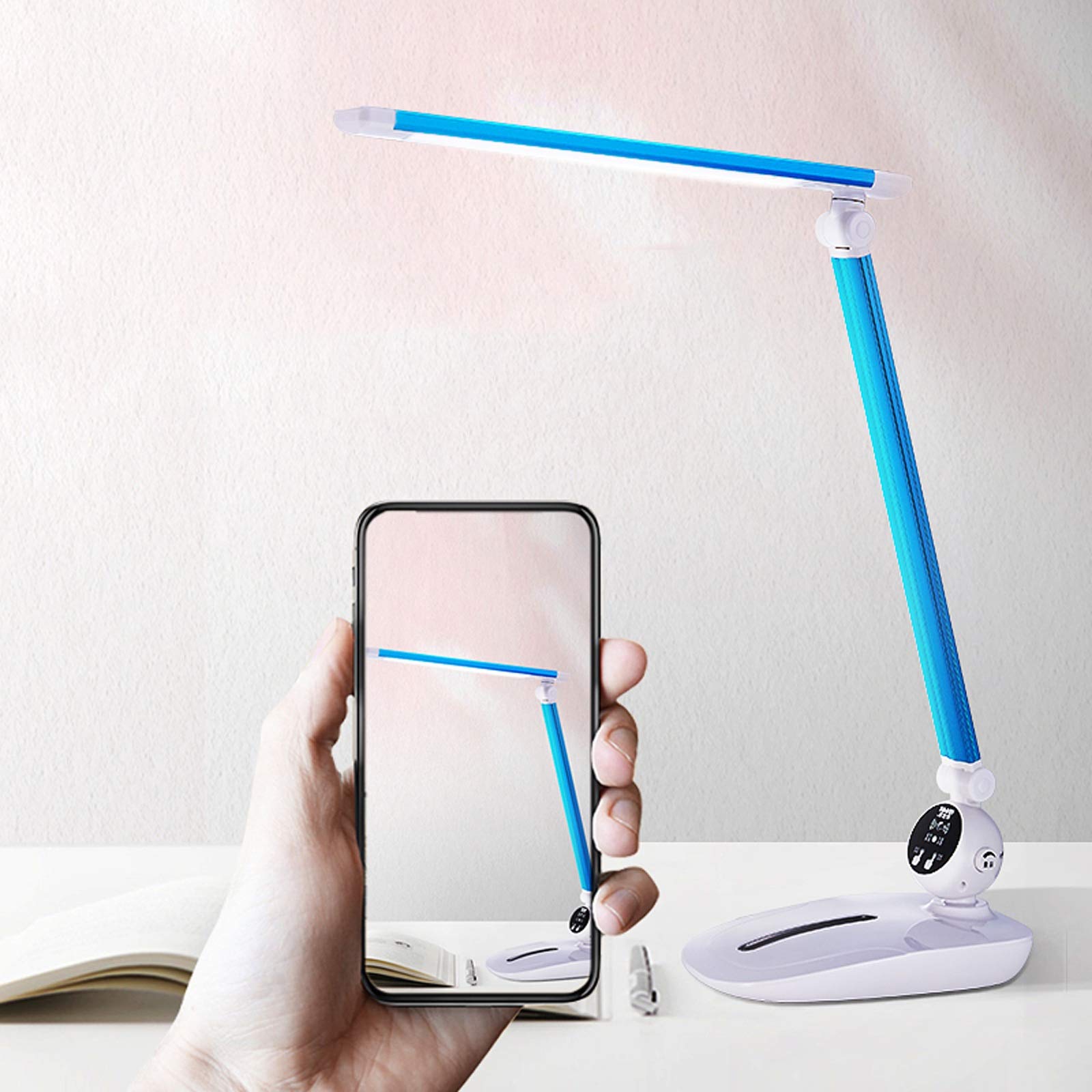 Lámpara Escritorio LED Lámpara de escritorio de 10W, lámpara de escritorio LED de control táctil, lámpara de escritorio de estudiantes, lámpara de lectura enchufable para hogar y oficina, luz blanca c