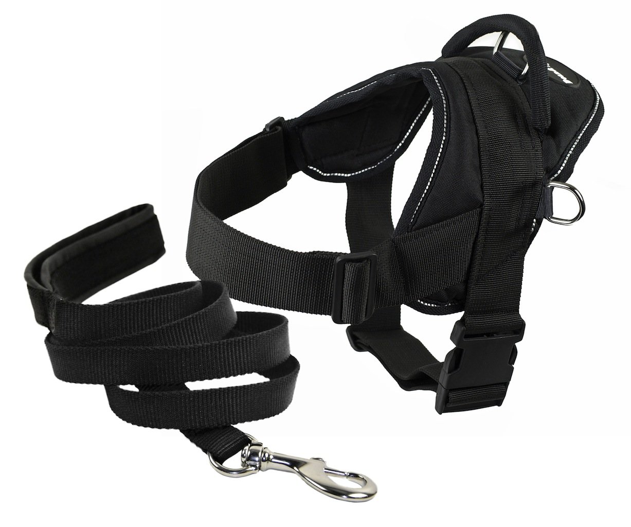 Harnais Petit Noir anti traction pour chiot avec sa laisse rembourrée Dean & Tyler