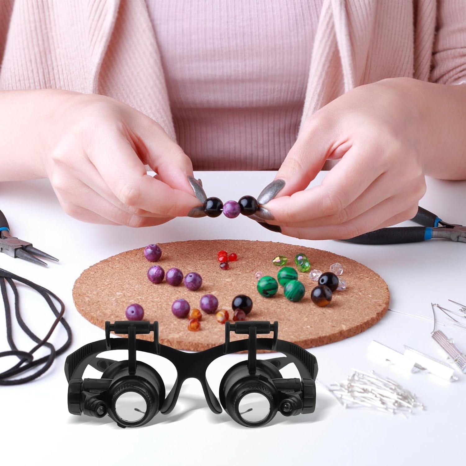Head Mount Magnifier for Watch Repair and Jewelry Appraisal Black