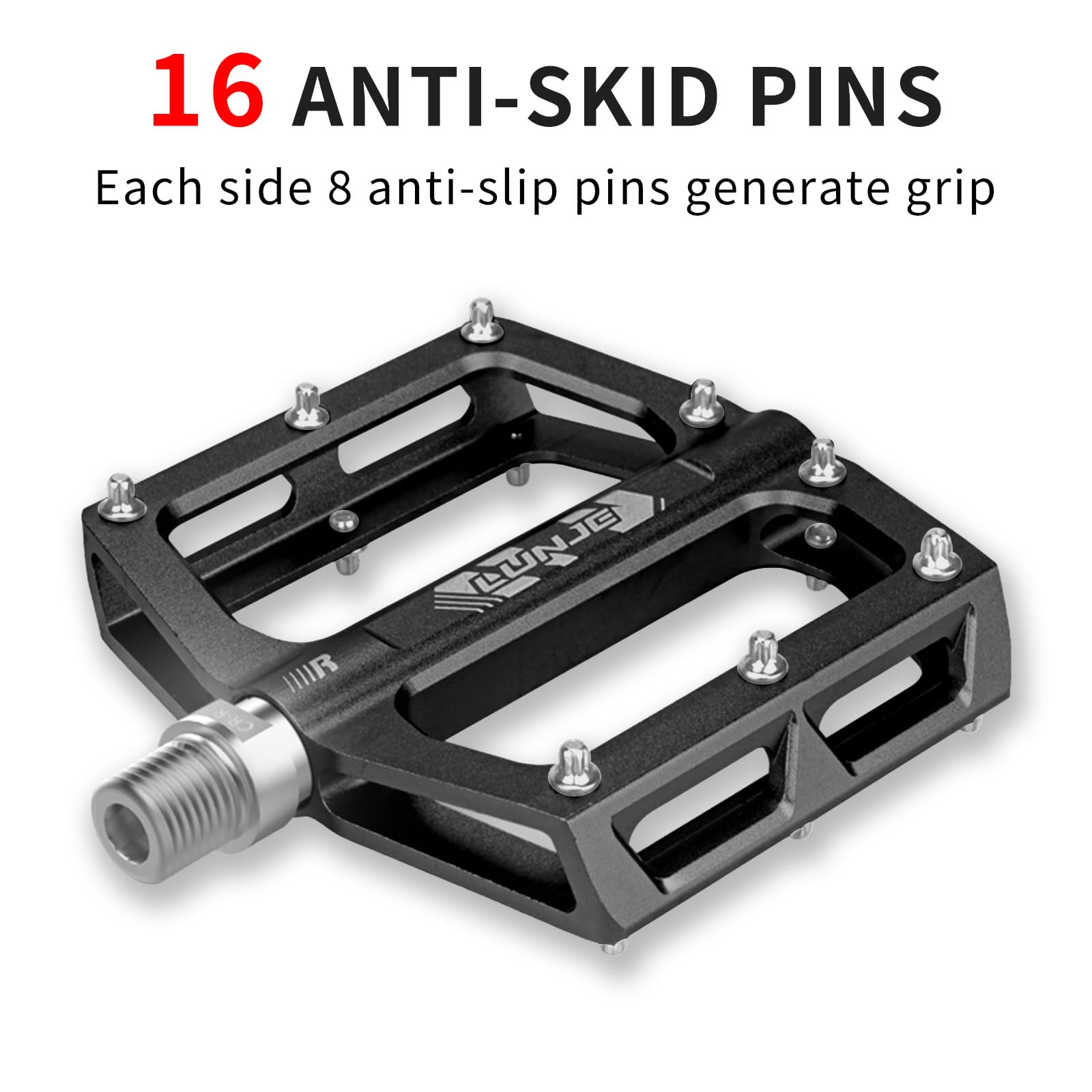 Pedali per bici lavorati a CNC, 6061-T6 in alluminio aeronautico, filettatura 9/16 pollici, piattaforma antiscivolo per mountain bike, strada, pendolari, MTB, ghiaia, e-bike, leggeri e durevoli