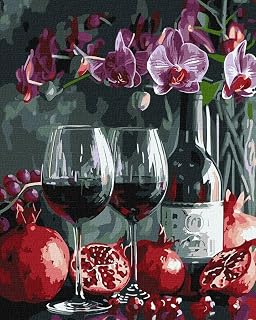 IDEYKA Blühende Orchideen ©art_selena_ua Malen nach Zahlen für Erwachsene, einfaches Acryl-Malen nach Zahlen für Erwachsene, mit rahmen,DIY als Geschenk, 40x50cm