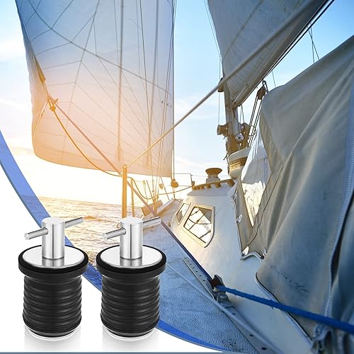 Miniatura 5 de Tapón de drenaje de barco con mango en T, tapón de drenaje para desagües de 1 pulgada de diámetro, tapón giratorio de drenaje de barco, accesorios