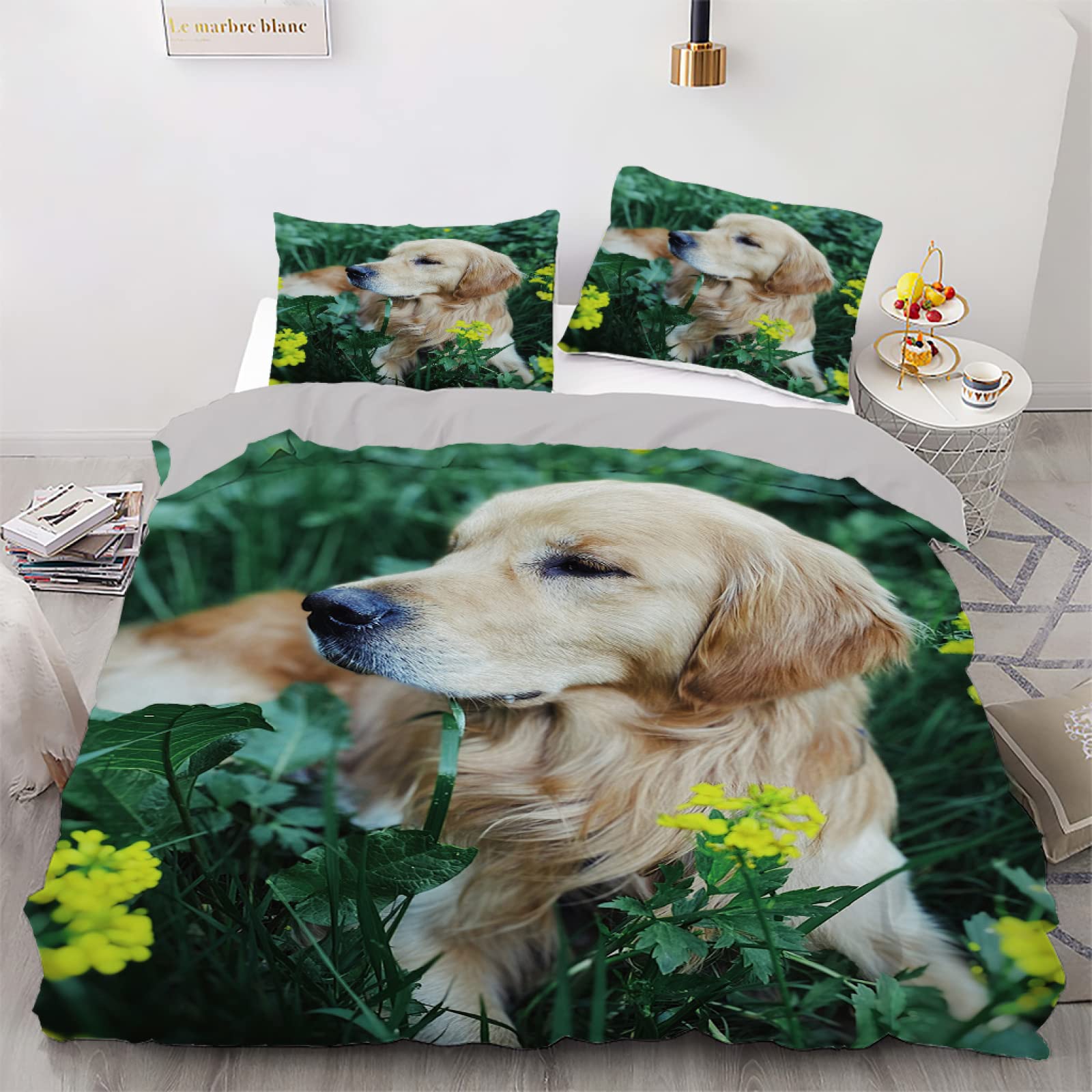 Housse de Couette 160x200 Vertes Fleurs pour une Chambre Nature Zen