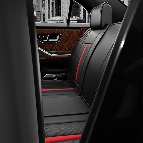 Miniatura 8 de 5 fundas para asientos delanteros y traseros de automóvil, accesorios interiores de automóvil con piel de napa a prueba de agua para autos, SUV y