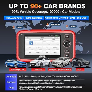 LAUNCH CRP129I V3.0 2026 OBD2 Scanner, ABS/SRS/AT/ENG Car Diagnostic Tool, 12 Reset Services TPMS/Oil/EPB/SAS/BMS/DPF/Throttle Reset, Injector Coding, FCA AutoAuth, Lifetime Update