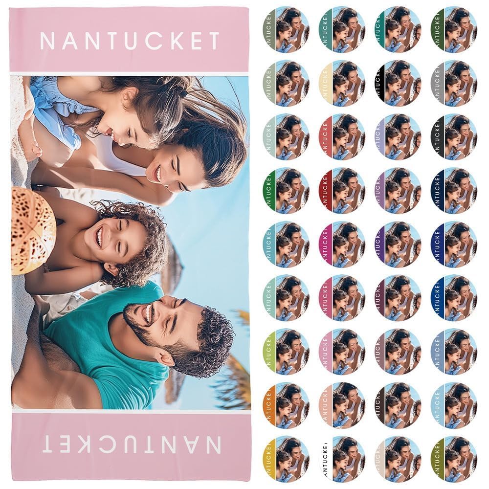 Loosusu Personalised Beach Towels for Kids Adults - Custom Beach Towels with Photos and Texts- Customised Sand Free Quick Dry Bath/Pool/Beach Towel with Your Pictures for Boys Girls Women Men(1photo)