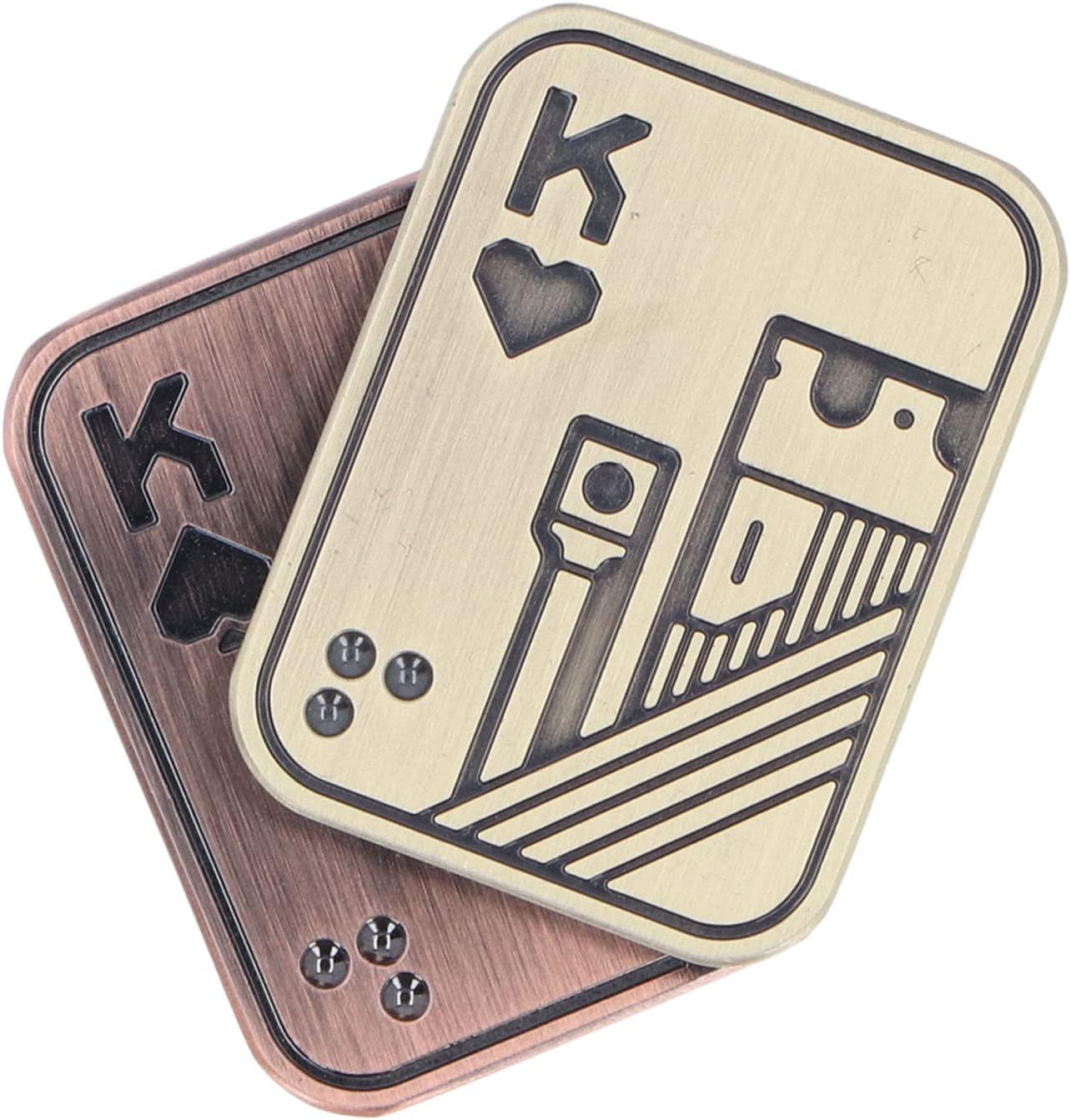 Fidget Slider Toy, Metal Poker Fidget Slider Adult Fidget Toys, ADHD Autism Sensory Toys, Anxiety Stress Relief Toys, Office Desk Toys, Gifts for Boyfriend and Father