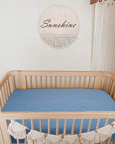 Miniatura 2 de Sábanas para minicuna para bebé, ajustables para colchón Pack N Play y minicunas de 24" x 38", sábana de colchón para minicuna de muselina de