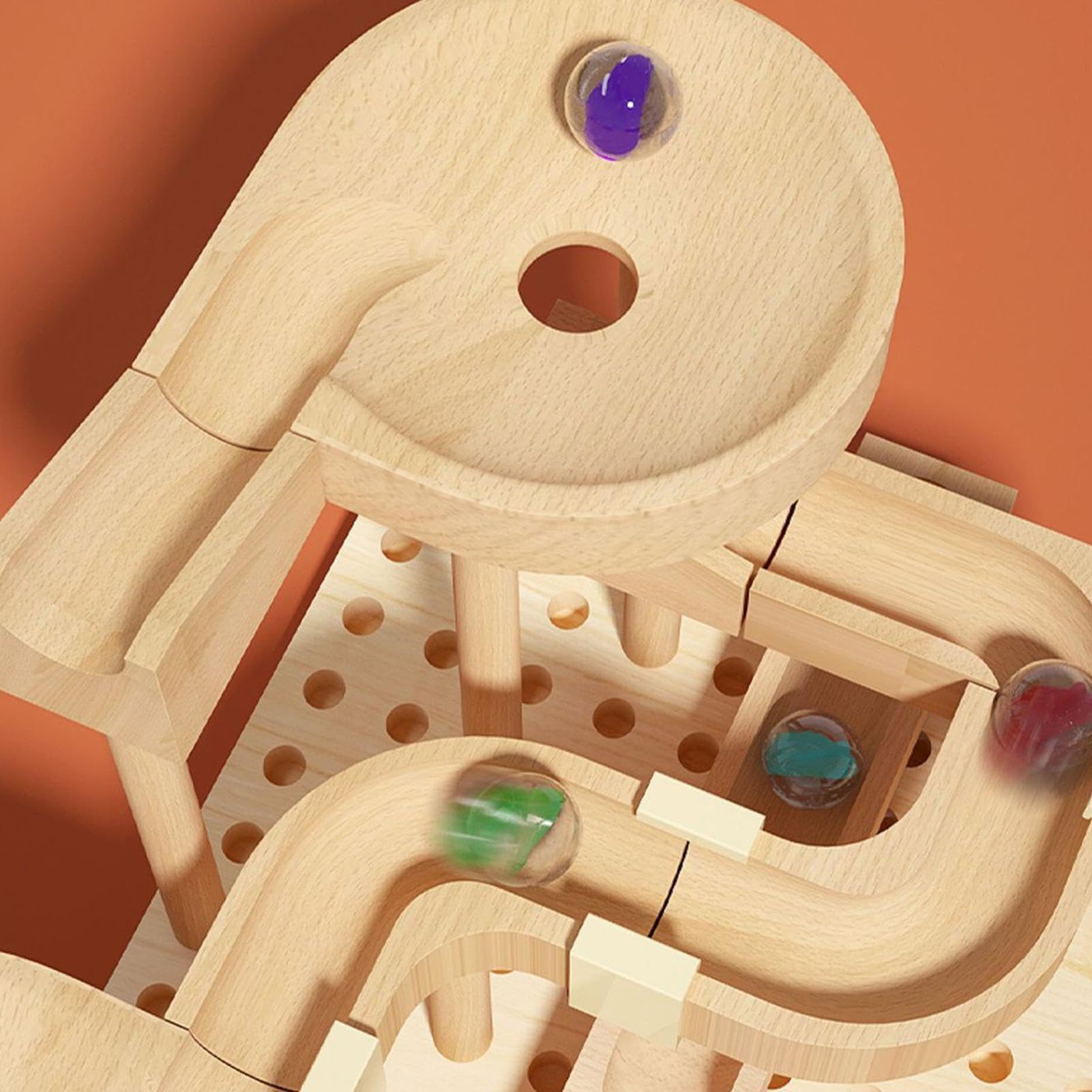 Pista per Biglie Giochi STEM In Legno Per Apprendimento | Labirinto Di Biglie Da Costruzione Giocattoli Educativi Per Bambini per Aula Casa Scuola Asilo Compleanno Natale Bambini
