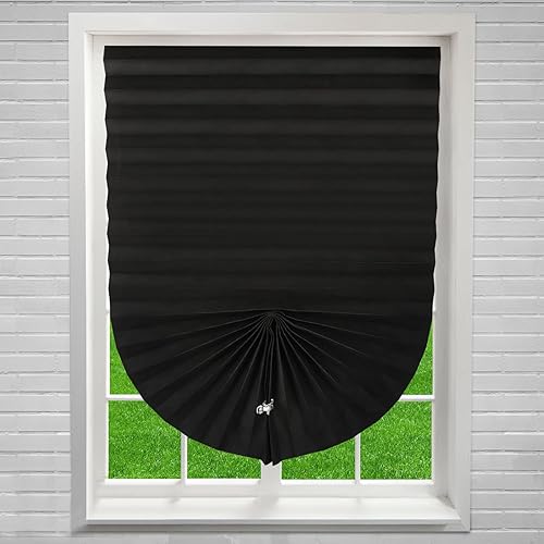 Miniatura 8 de Persianas opacas para cortinas de ventana, tela plisada no tejida transparente para aislamiento de habitaciones, sin herramientas, sin taladro,