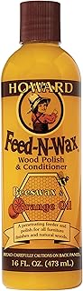 Howard RF5008 Restor-A-Finish Mahogany Wood Polish 8 oz and Howard Feed-N-Wax Wood Conditioner 16 oz