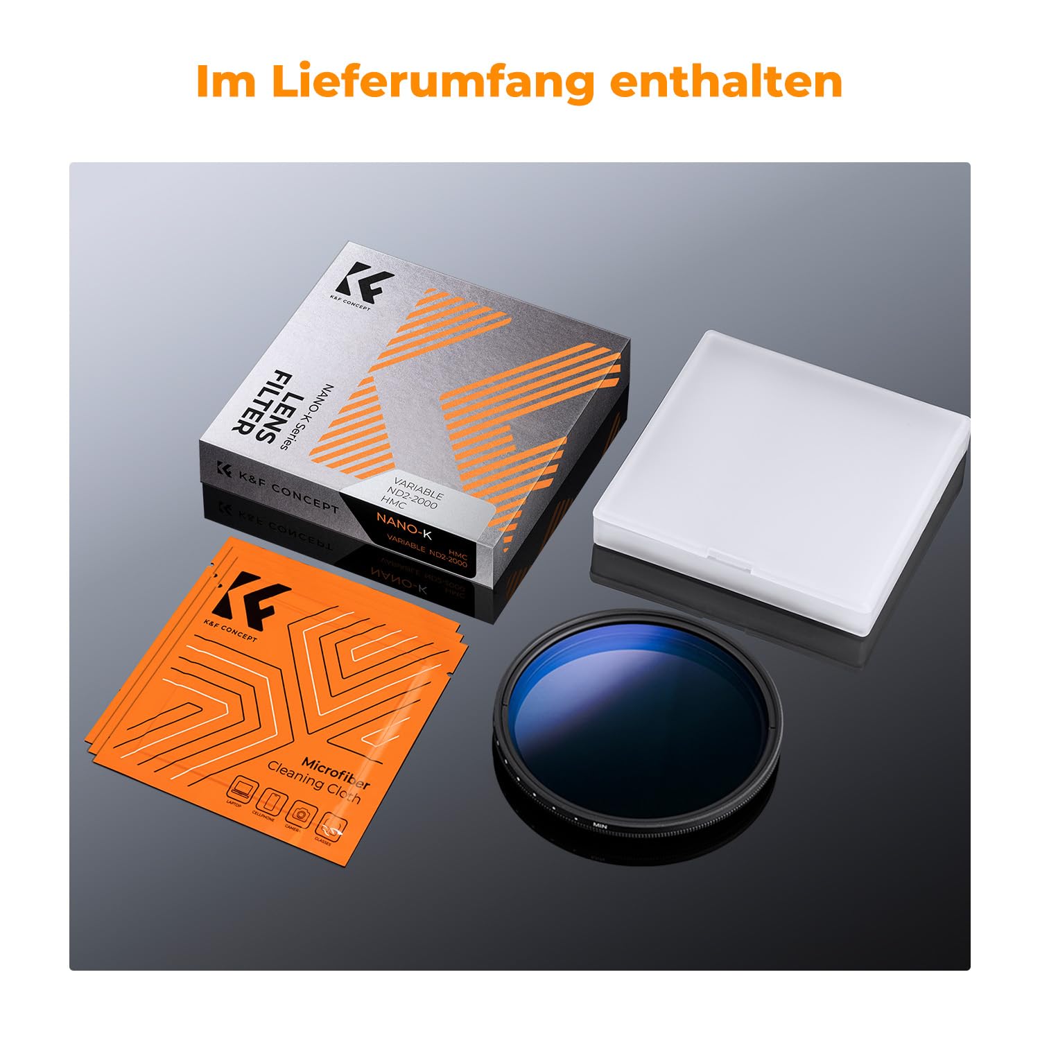 K&F CONCEPT Nano K-Serie ND Filter 67mm Variabler Graufilter ND2-ND2000 (1-11 Blendenstufen)