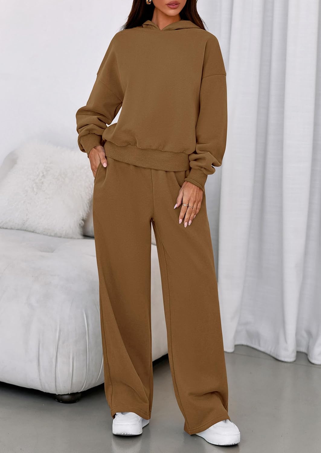 PRETTYGARDEN Womens Sweatsuits 2 Piece Set 2026 Casual Winter Long Sleeve Hoodie Loose Wide Leg Sweatpants Fall Tracksuit - Image 7