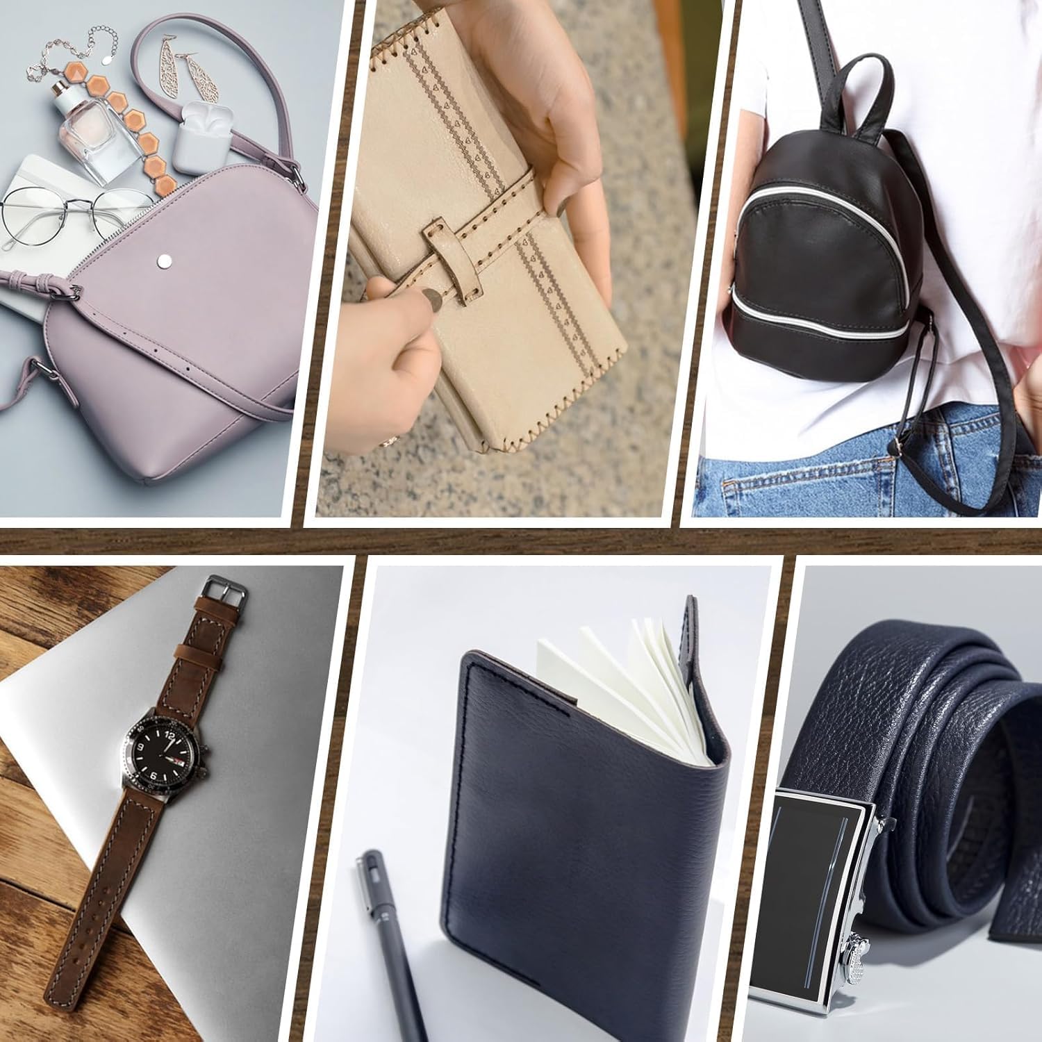 TINMAGI Herramientas de Artesanía de Cuero, Kit de Costura con Bolsa de Almacenamiento Personalizada, Herramientas de Trabajo de Cuero para Cortar, Perforar, Tallar