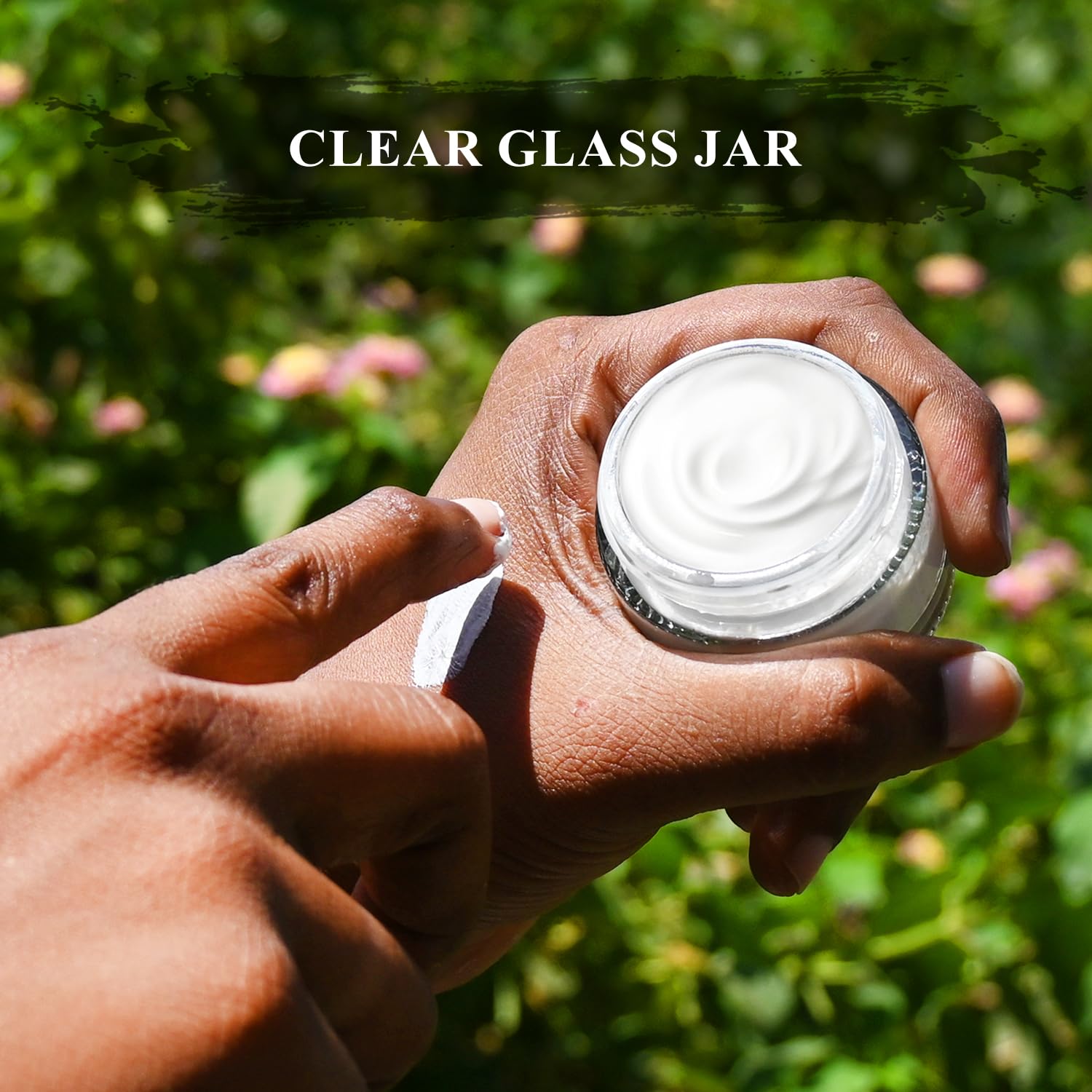 Happy Packaging 30 Ml Clear Round Empty Glass Cosmetic Cream Container | Jars With White Cap And White Inner Lids For Creams| Balms | Face Scrub | Body Cream Etc (3) - Image 6 thumbnail