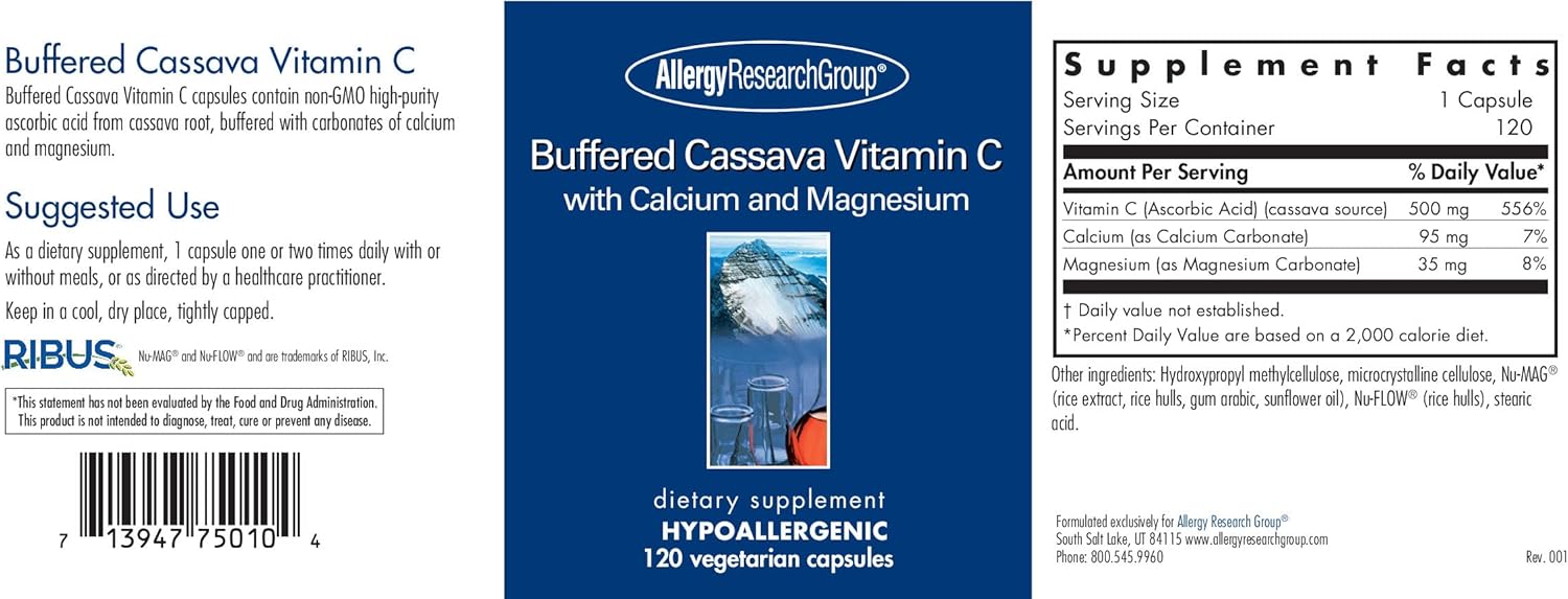 Buy Allergy Research Group Buffered Cassava Vitamin C with Calcium