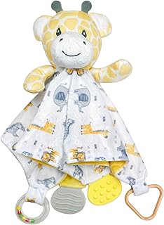 MODERN BABY Security Blanket Loveys for Babies Giraffe Stuffed Taggy Blanket Teether Toy Super Soft