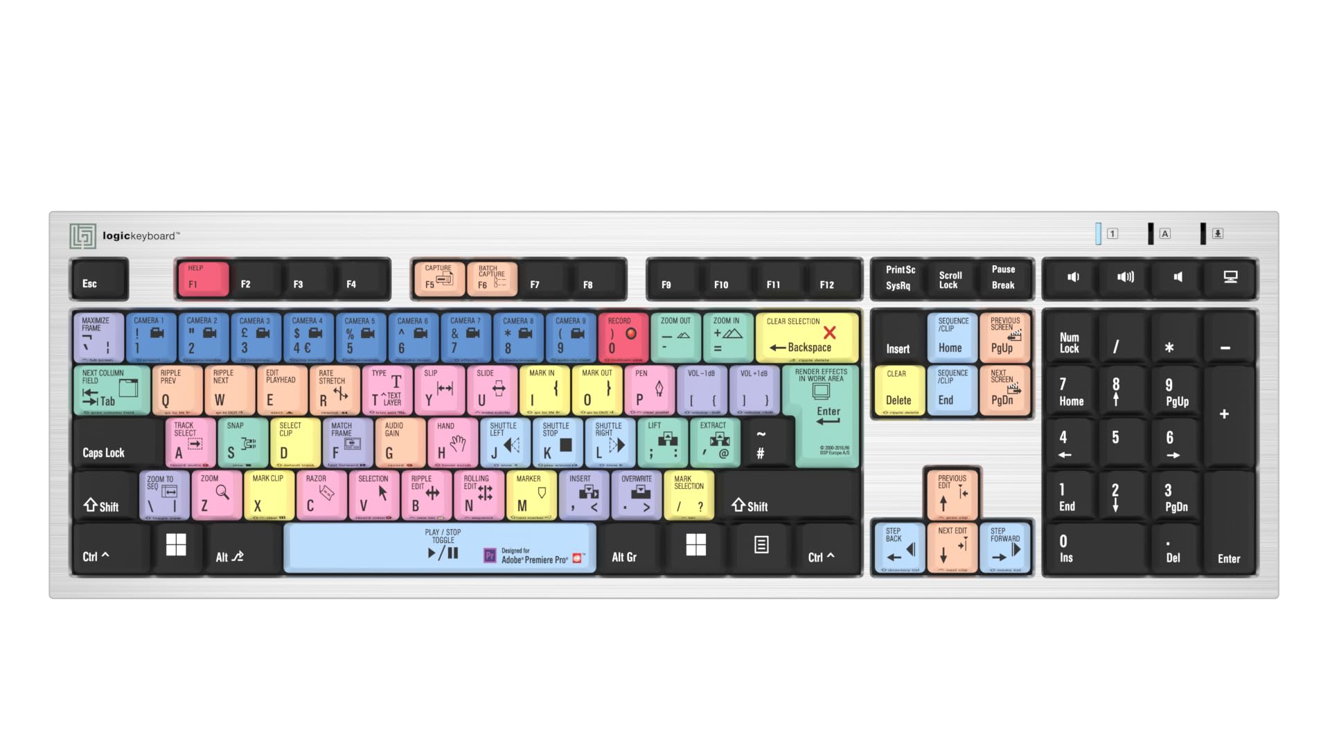 LogicKeyboard AJPU - Teclado QWERTY Inglés, Multicolor