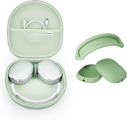 Yinke Funda inteligente para AirPods Max, compatible con el modo de suspensión, funda de silicona con almohadilla para los oídos y cubierta para la