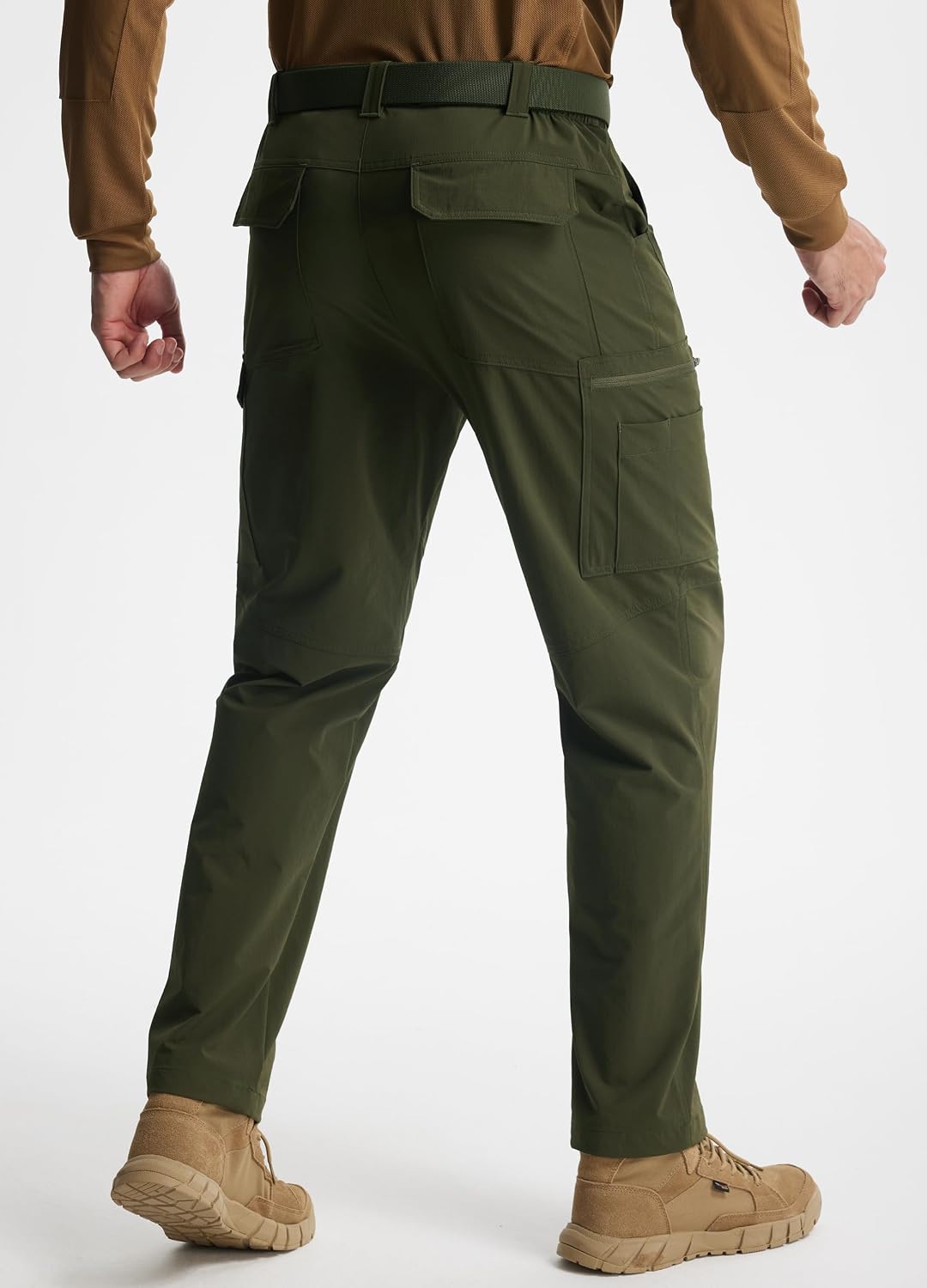 Libin Men's Work Pants Hiking Cargo Pants Water Resistant Stretch Tactical Outdoor Trousers with 9 Pockets