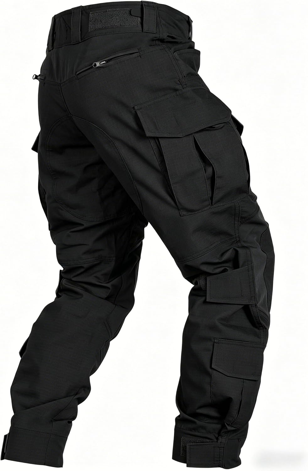Men’s Tactical Pants with Knee Pads Camo Cargo Pants Waterproof Hiking Pants 10 Pockets No Belt