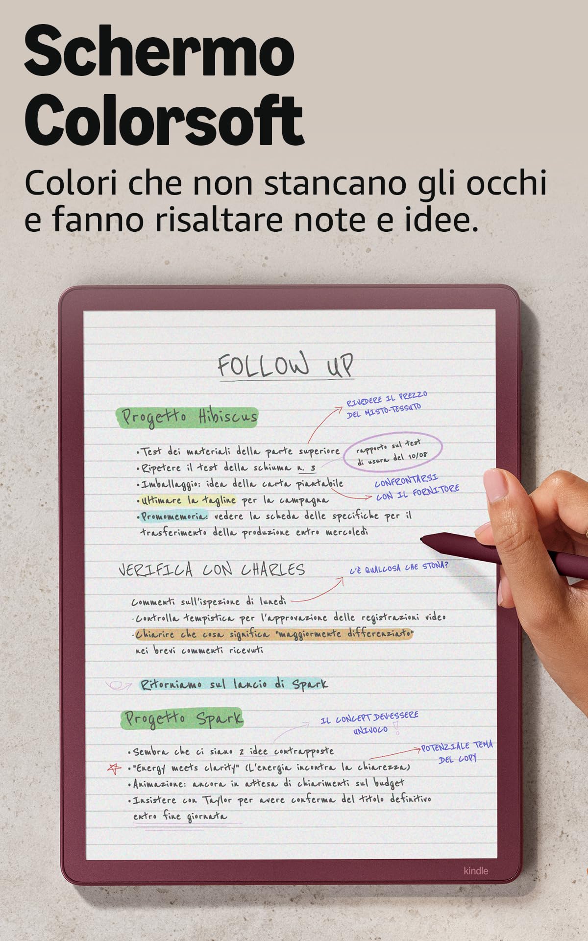 Amazon Kindle Scribe Colorsoft 32 GB (Grafite) + Penna Premium + Custodia | Materiali di origine vegetale (Verde Matcha) + USB-C Caricabatterie