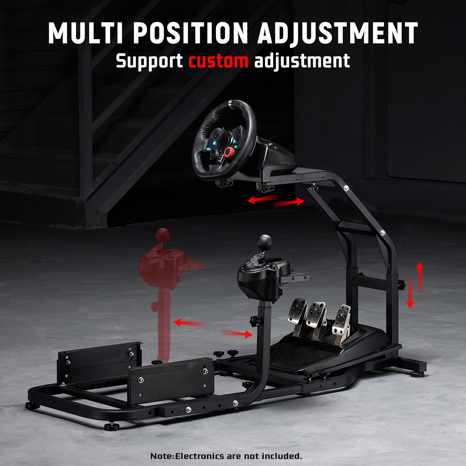 Dardoo Racing Simulator Cockpit Einstellbar Passend für Logitech G27 G29 G920 G923, für Thrustmaster T300, für Fanatec Driving Steering Wheel Stand Gaming Frame, Nicht enthalten Rad, Pedal und Sitz