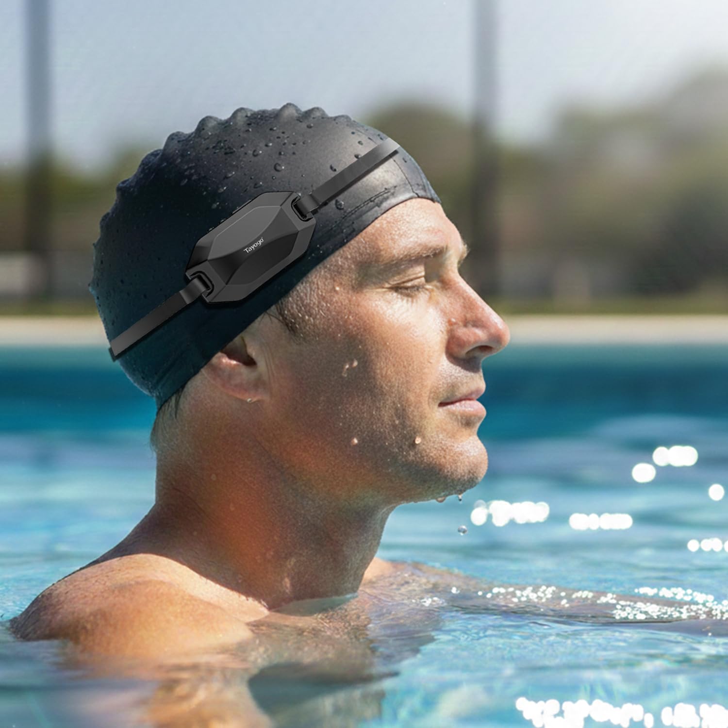 Tayogo Rock Pro Auriculares de Conducción Ósea Impermeables, 4 en 1 Abiertos para Natación, Running y Deporte con Bluetooth, MP3, Radio FM y Modo de Recepción (Negro)