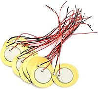 Vista 1 de DZS Elec 15 unids 1.063 in piezoeléctrico transductor de disco de contacto micrófono disparador sensor de sonido con 4 pulgadas cables