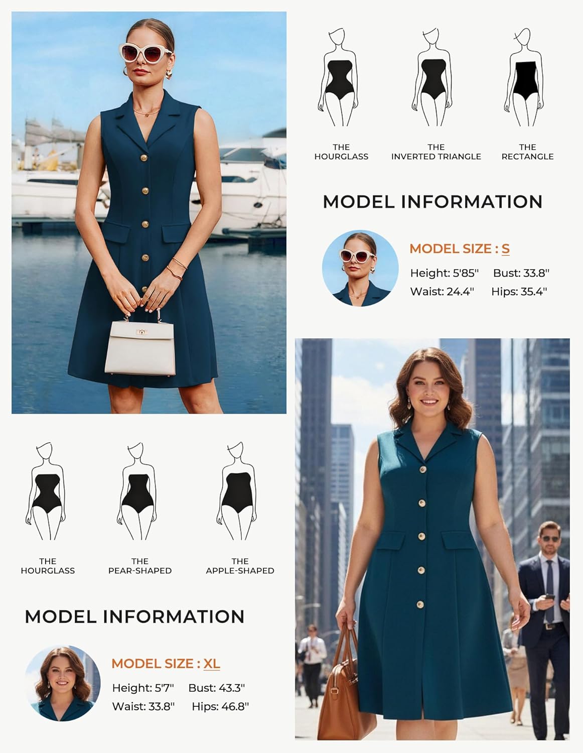 GRACE KARIN Work Dresses for Women 2026 Sleeveless Button Business Midi Dress Notch Lapel V Neck Formal Office A Line Dresses